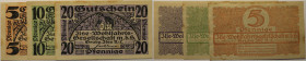 Banknoten, Deutschland / Germany. Notgeld Grube Ilse, Brandenburg. 5, 10, 20 Pfennig o. D. 1921. 3 Stück. Tieste 2630.05. 36,37,38. II
