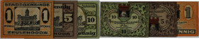 Banknoten, Deutschland / Germany. Notgeld Gutschein, Stadtgemeinde Zeulenroda. 1, 5, 10 Pfennig 01.01.1920. 3 Stück. G:1/155. I-II