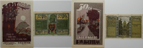 Banknoten, Deutschland / Germany. Notgeld Stadt Parchim / Mecklenburg. Reutergeld. 2 x 50 Pfennig 1921-22. 2 Stück. G/M 1045.1. I-II