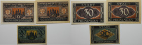 Banknoten, Deutschland / Germany. Notgeld der Stadt Meiningen. 20, 2 x 30 Pfennig 1921. G/M 877.3, 4. I-II