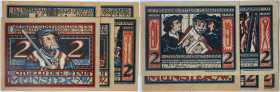 Banknoten, Deutschland / Germany. Notgeld Westfalen Münster. 5 x 2 Mark 1921. 5 Stück. Mehl 916.2b. II