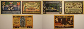 Banknoten, Deutschland / Germany. D.Stadtnotgeld. 50 Pfennig, 2 x 75 Pfennig 1921. 3 Stück. II