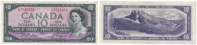 Banknoten, Kanada / Canada. 10 Dollars 1954. Pick 79a. II