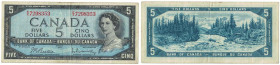 Banknoten, Kanada / Canada. 5 Dollars 1954. Pick 77b. II