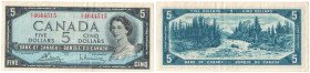 Banknoten, Kanada / Canada. 5 Dollars 1954. Pick 77c. II