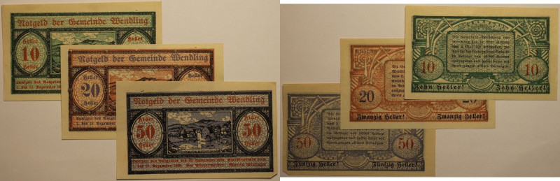 Banknoten, Österreich / Austria. Notgeld Wendling, Gemeinde. 10 Heller, 20 Helle...