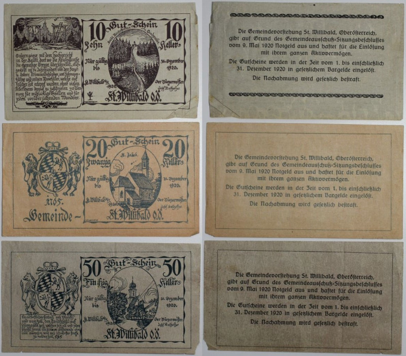 Banknoten, Österreich / Austria. Notgeld Gemeinde St. Willibald O.Ö. 10 Heller, ...