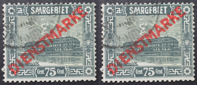 Briefmarken / Postmarken, Deutschland / Germany. Saar / Sarre / Saargebiet. Dien...