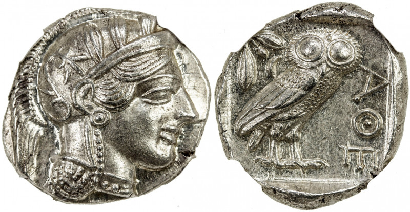 ATHENS: AR tetradrachm (17.20g), ca. 440-404 BC, S-2526, HGC 4-1597, helmeted bu...