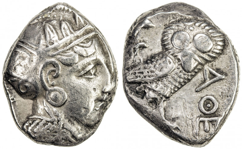ATHENS: AR tetradrachm (17.87g), ca. 353-294 BC, HGC 4-1599, helmeted head of At...