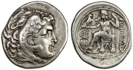 MACEDONIAN KINGDOM: Philip III Arrhidaios, 323-317 BC, AR tetradrachm (16.85g), Arados, S-6748, cf. Price-P152, head of Heracles right, clad in lion's...