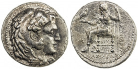 MACEDONIAN KINGDOM: Philip III Arrhidaios, 323-317 BC, AR tetradrachm (16.56g), Babylon, Price-3692, in the name of Alexander III: head of Herakles ri...
