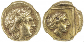 MYTILENE: EL hecte (2.55g), ca. 377-326 BC, Bodenstedt-100, Boston MFA-1720, laureate head of Apollo right // head of Artemis right within square bord...