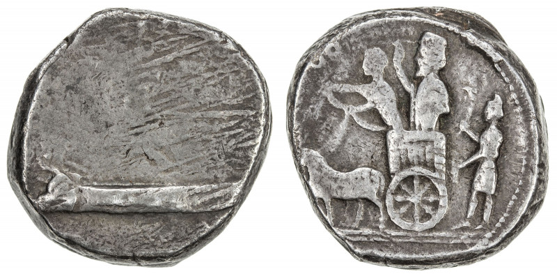 SIDON: Evagoras II, ca. 345-342 BC, AR dishekel (25.69g), BMC Phoenicia-66, HGC ...