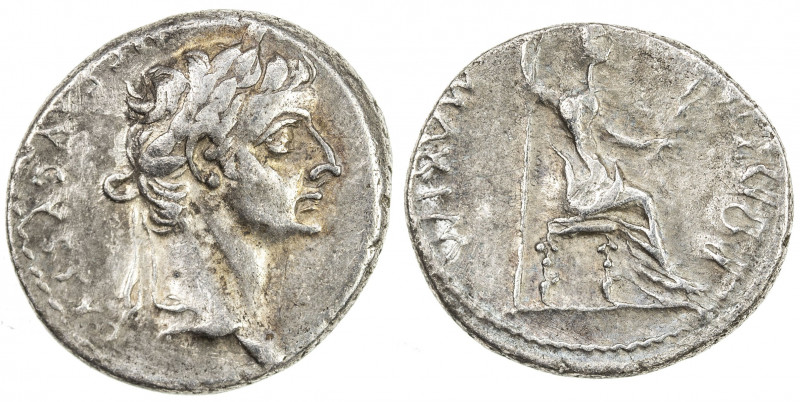 ROMAN EMPIRE: Tiberius, 14-37 AD, AR denarius (3.78g), Lugdunum, 36-37 AD, RIC-3...
