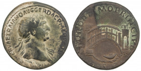 ROMAN EMPIRE: Trajan, 98-117 AD, AE sestertius (23.88g), Rome, 103-111 AD, RIC-569, IMP CAES NERVAE TRAIANO AVG GER DAC P M TR P COS V P P, laureate a...