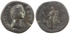 ROMAN EMPIRE: Didia Clara, augusta, 193 AD, AE sestertius (20.35g), Rome, RIC-20, draped bust right // Hilaritas standing left, holding long palm set ...