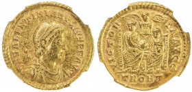ROMAN EMPIRE: Valentinian II, 375-392, AV solidus (4.45g), Treveri (Trier), 373-375, Depeyrot-45/3, RIC-39e, diademed, draped and cuirassed bust right...