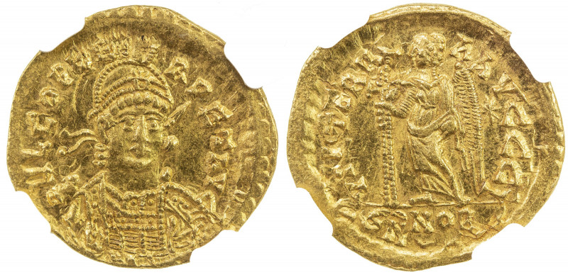 ROMAN EMPIRE: Leo I, 457-474, AV solidus (4.46g), Constantinople, RIC-605, Depey...