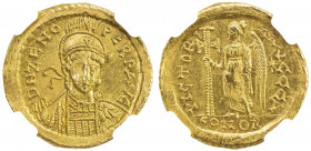 ROMAN EMPIRE: Zeno, 2nd reign, 476-491, AV solidus (4.48g), Constantinople, RIC-910, Depeyrot-108/1, diademed, helmeted and cuirassed bust facing slig...