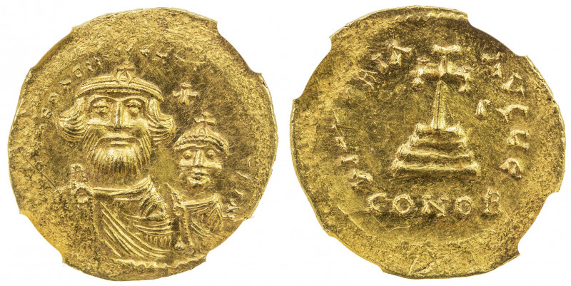 BYZANTINE EMPIRE: Heraclius, 610-641, AV solidus (4.42g), Constantinople, S-739,...