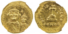 BYZANTINE EMPIRE: Heraclius, 610-641, AV solidus (4.42g), Constantinople, S-739, busts of Heraclius left and his son Heraclius Constantine right, both...