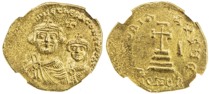 BYZANTINE EMPIRE: Heraclius and Heraclius Constantine, AD 613-641, AV solidus (4...
