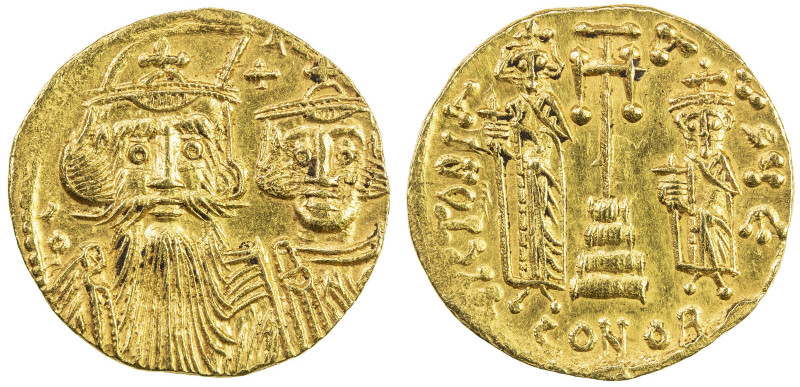 BYZANTINE EMPIRE: Constans II, 641-668, AV solidus (4.35g), Constantinople, S-96...