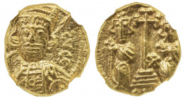 BYZANTINE EMPIRE: Constantine IV Pogonatus, 668-685, AV solidus (4.36g), Carthage, S-1188, bust facing, short beard // cross potent on three steps, He...