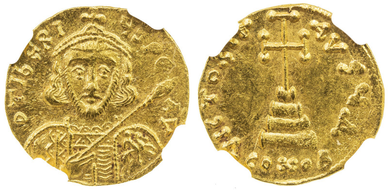 BYZANTINE EMPIRE: Tiberius III Aspimar, 698-705, AV solidus (4.43g), Constantino...