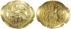 BYZANTINE EMPIRE: Constantine X Ducas, 1059-1067, AV histamenon nomisma (4.40g), Constantinople, S-1847, Christ seated on throne with upright arms // ...