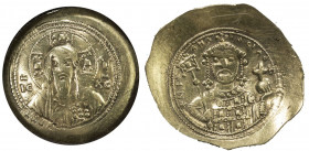 BYZANTINE EMPIRE: Michael VII Doukas, 1071-1078, EL histamenon nomisma (4.27g), Constantinople, S-1868, bust of Christ facing, holding the book of Gos...