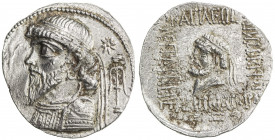 ELYMAIS: Kamnaskires V, ca. 54/3-33/2 BC, AR tetradrachm (13.08g), Seleukeia on the Hedyphon, SE 269 (44/3 BC), Van't Haaff 9.1.1-7 (unlisted date), S...