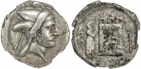 PERSIS KINGDOM: Baydad (Bagadat), early 3rd century BC, AR tetradrachm (16.19g), Persepolis, Alram-515, Sunrise-560, head right, with short beard, mus...