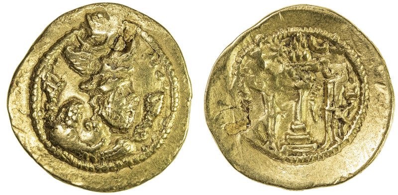 SASANIAN KINGDOM: Peroz, 457-484, AV dinar (3.98g), WH (Junday Sabur), G-172, SN...