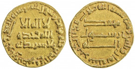 ABBASID: al-Mansur, 754-775, AV dinar (4.19g), NM, AH138, A-212, bold VF-EF.
Estimate: USD 220 - 280