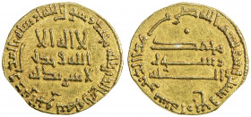 ABBASID: al-Mahdi, 775-785, AV dinar (4.16g), NM, AH164, A-214, pellet above the reverse field, bold VF-EF.
Estimate: USD 220 - 280