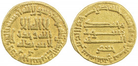 ABBASID: al-Rashid, 786-809, AV dinar (4.19g), NM (Egypt), AH182, A-218.11, citing the governor Ja'far, VF.
Estimate: USD 220 - 280