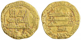 ABBASID: al-Rashid, 786-809, AV dinar (4.08g), NM, AH181, A-218.12, citing Khalid, governor of Egypt found on coins dated AH187; later imitation, Nort...