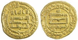 ABBASID: al-Mutawakkil, 847-861, AV dinar (3.66g), Samarqand, AH247, A-229.4, Bernardi-158Qe, narrow flan, used only in AH247, and 247 is the only kno...