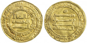 ABBASID: al-Mu'tadid, 892-902, AV dinar (4.10g), Madinat al-Salam, AH288, A-241, Bernardi-211Jh, VF, R. 
Estimate: USD 260 - 300