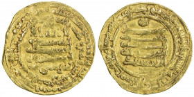 IKHSHIDID: Muhammad, 935-946, AV dinar (4.20g), Filastin, AH332, A-674, citing the caliph al-Muttaqi, Fine, RR. 
Estimate: USD 300 - 400