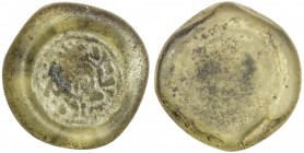 FATIMID: al-Mustansir, 1036-1094, glass weight/jeton (5.78g), A-724, FGJ-298, amir / al-mu'minin in the center, caliph's name around, uniface, light g...