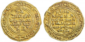 ZURAY'ID: Muhammad b. Saba', 1139-1155, AV dinar (2.38g), 'Adan, AH543, A-1080, citing the deceased Fatimid Imam al-'Âmir, with Muhammad al-Mutawwij c...
