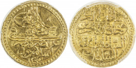 TURKEY: Selim III, 1789-1807, AV zeri mahbub, Islambul, AH1203 year 12, KM-523, a superb quality example! PCGS graded MS64.
Estimate: USD 250 - 350
