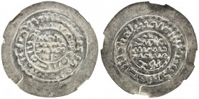 SAMANID: 'Abd al-Malik I, 954-961, AR dirham, NM, ND, A-1462L, a lovely quality mint state example! NGC graded MS63. Imitative dirham from the Andarab...