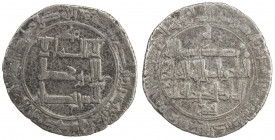 QARAKHANID: Sulayman b. Yusuf, 1031-1056, AR dirham (3.92g), Uzkand, AH428, A-3359, citing the ruler only as qadir khaqan, with the word fath below th...