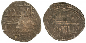 QARA-KHITAY (Western Liao): temp. Yelü Dashi, 1124-1143, AE fals (3.15g), NM, AH538, cf. Zeno-29201, Sunni kalima divided between obverse & reverse, w...