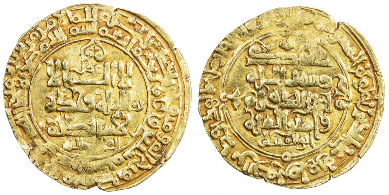 GHAZNAVID: Mahmud, 999-1030, AV dinar (3.63g), Ghazna, AH407, A-1607, ornate sty...