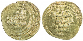 GREAT SELJUQ: Takish Beg, ca. 1062-1084, pale AV dinar (4.39g), MM, AH491 (sic), A-1673.2, date is engraver's error for 471 (Takish ruled AH454-477), ...